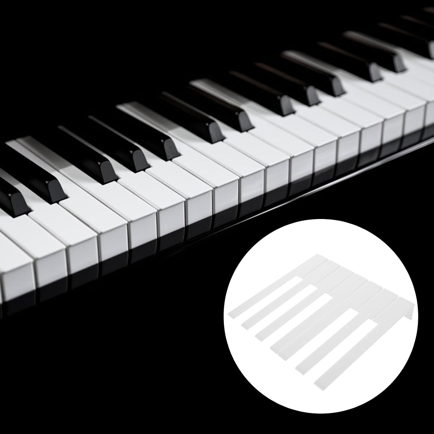 Vaguelly Piano Keytops 52Pcs Replacement Key Tops for Upright Piano Repair Supplies Accessories 6.22X0.90X0.47In for Professional and Personal Use