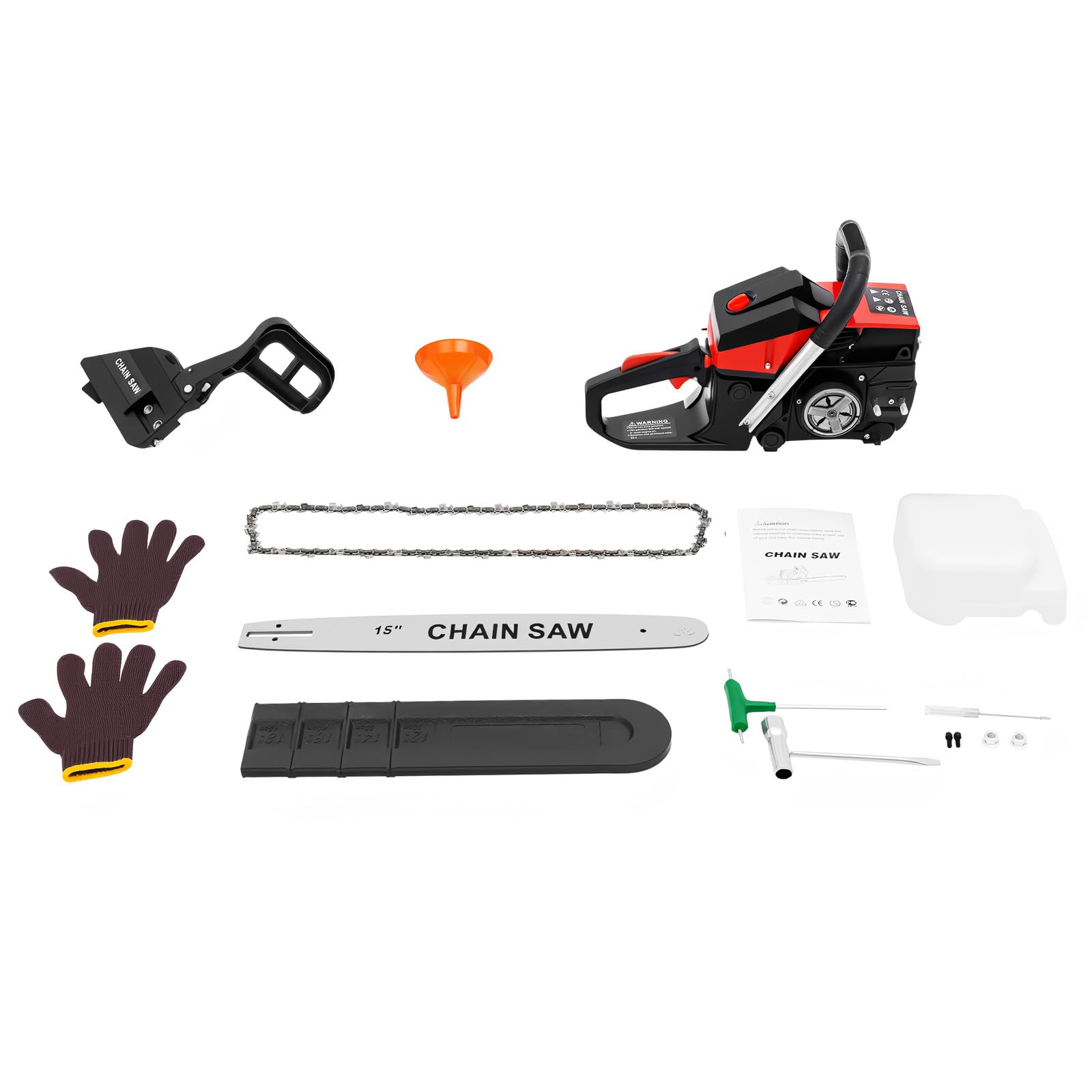 Motosierra de gasolina de 58 cc,18 pulgadas 12,5 ft/s Motosierra a gas para Tala, Poda y Leña, sierra de cadena de corte de madera y gas, set de motosierra,motor de 2 tiempos,Easy-Start