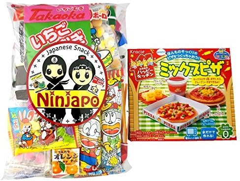 Kracie Happy Kitchen Mix Pizza & Japanese Snacks Dagashi 20pcs Set Ninjapo Package Sweets Candy by Dagashi