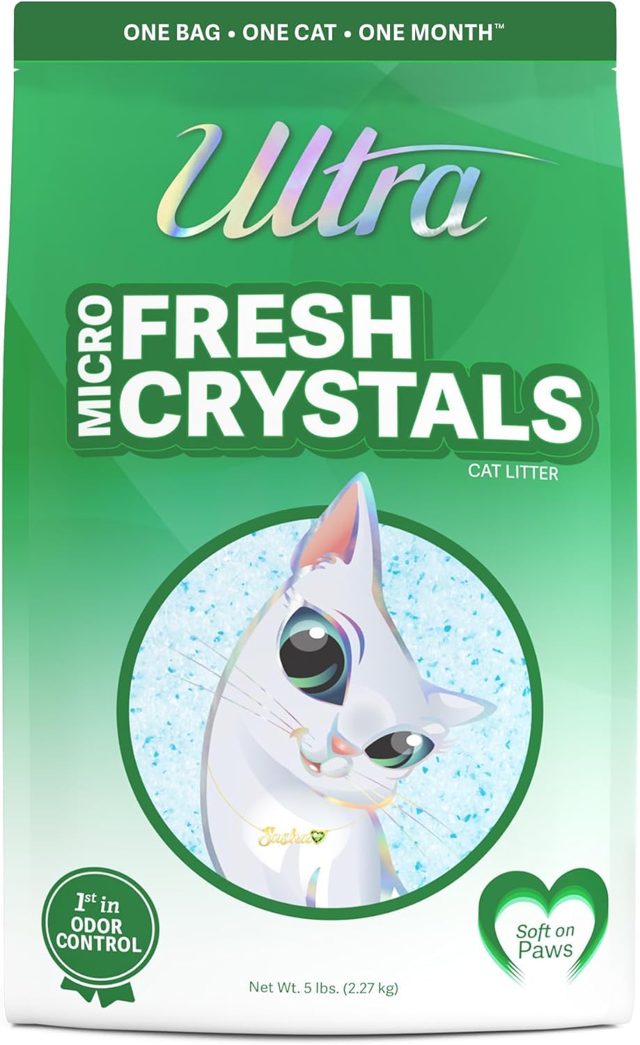 Ultra Pet Silica Gel Crystal Cat Litter- Soft-On-Paws, Superior Odor Control, Low Dust, Fresh Micro Crystals