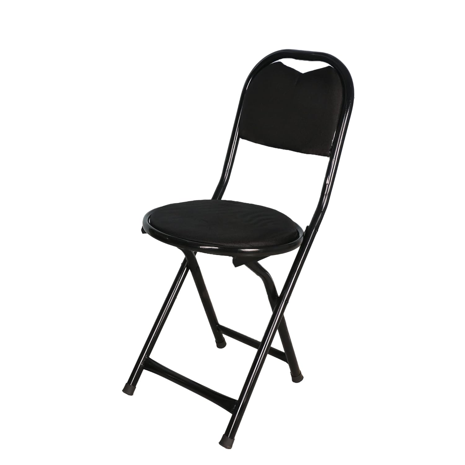 FURNIMAX Heavy Duty Steel Folding Round Stool Chair with Foot Rest for