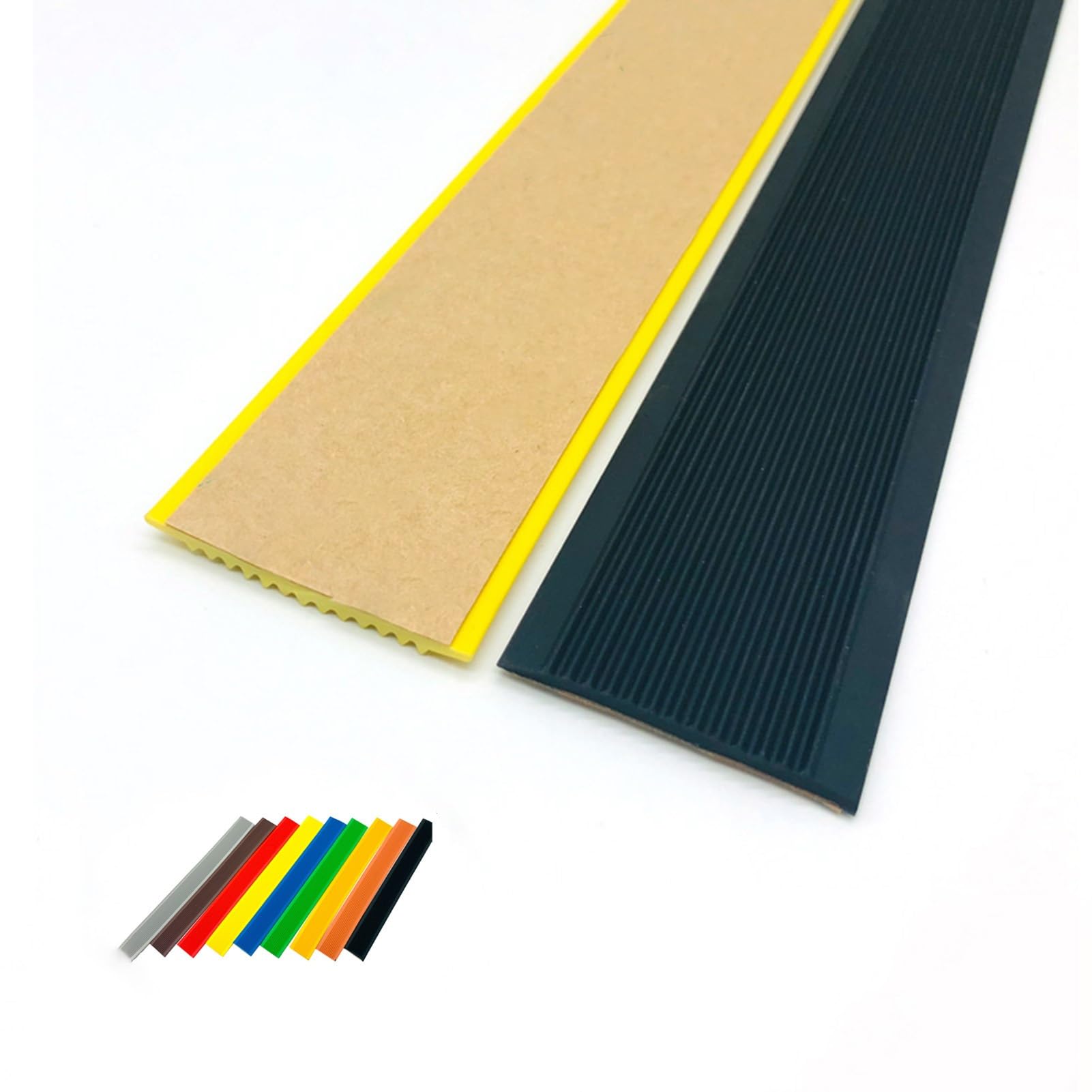 Genérico Tiras Antideslizantes para escalones - Recubrimiento de plástico Autoadhesivo para Pisos Inclinados Seguros, Borde Suave y Plano, 2 m (6,6 pies) de Largo, Color Negro - Mejora la Seguridad y