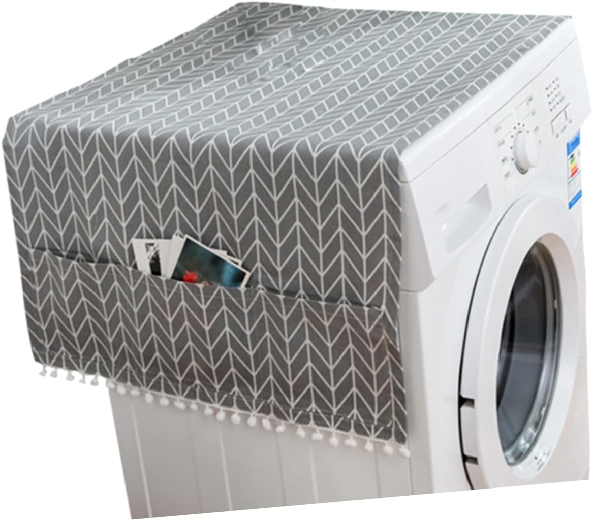 COLLBATH Fashion Gray Arrow Washing Machine Cover Cloth and Breathable Protector for Laundry Room and Home Use Multi-purpose Decoration for Standard Machines