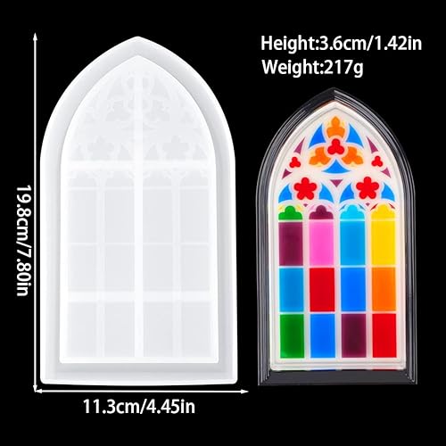 Miniatura 5 de Zayookey Caja de almacenamiento, molde de resina de silicona, moldes de placa para resina epoxi, forma de ventana, contenedor de joyería, caja de