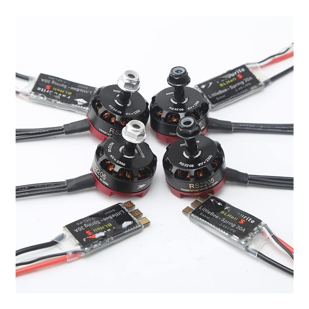 For motore brushless RS2205 2205 2300KV CW CCW con LittleBee 20A/30A BLHeli_S ESC for FPV RC QAV250 X210 Racing Drone Multicopter (Color : RS2205 30A ESC 4PCS)