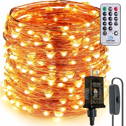 ZAECANY Super Long LED String Lights 99ft 300 LEDs Fairy String Lights with Switch/Timer, Indoor/Outdoor Copper String Lights with Remote, for Birthday Wedding Christmas, Plug in/8 Modes Warm White