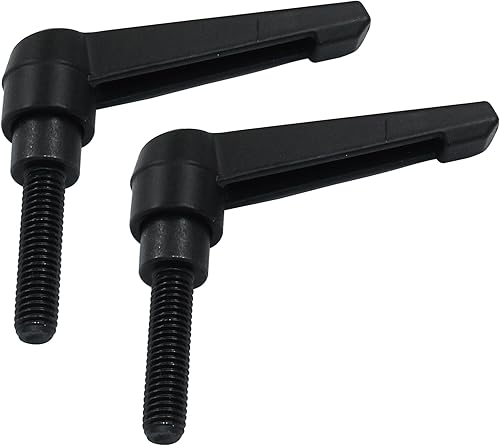 Miniatura 6 de 2 manijas de palanca de sujeción ajustables M8 x 3.150 in de rosca macho, manijas ajustables con botón de palanca de trinquete, manijas de tornillo
