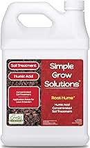 Humic Acid Blend for Lawn and Garden - Root Hume - Concentrated Liquid Soil Conditioner for All Grass Types -Simple Lawn Solutions- OMRI Organic - Use with Fertilizer Program (1 Gallon)