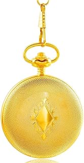 Pocket Watch, Carved Flower Double Mechanical Pocket Watch Antique Roman Imperial Palace Flip Taobao Photographic Gift Table Couples Table Students (B)