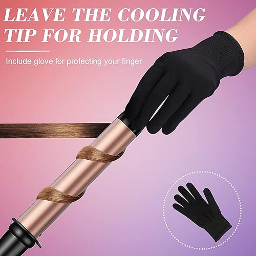 Miniatura 6 de USTAR Varita rizadora 5 en 1 para cabello largo, barriles de cerámica intercambiables de 0.35 a 1.25 pulgadas, rizador de viaje de doble voltaje con