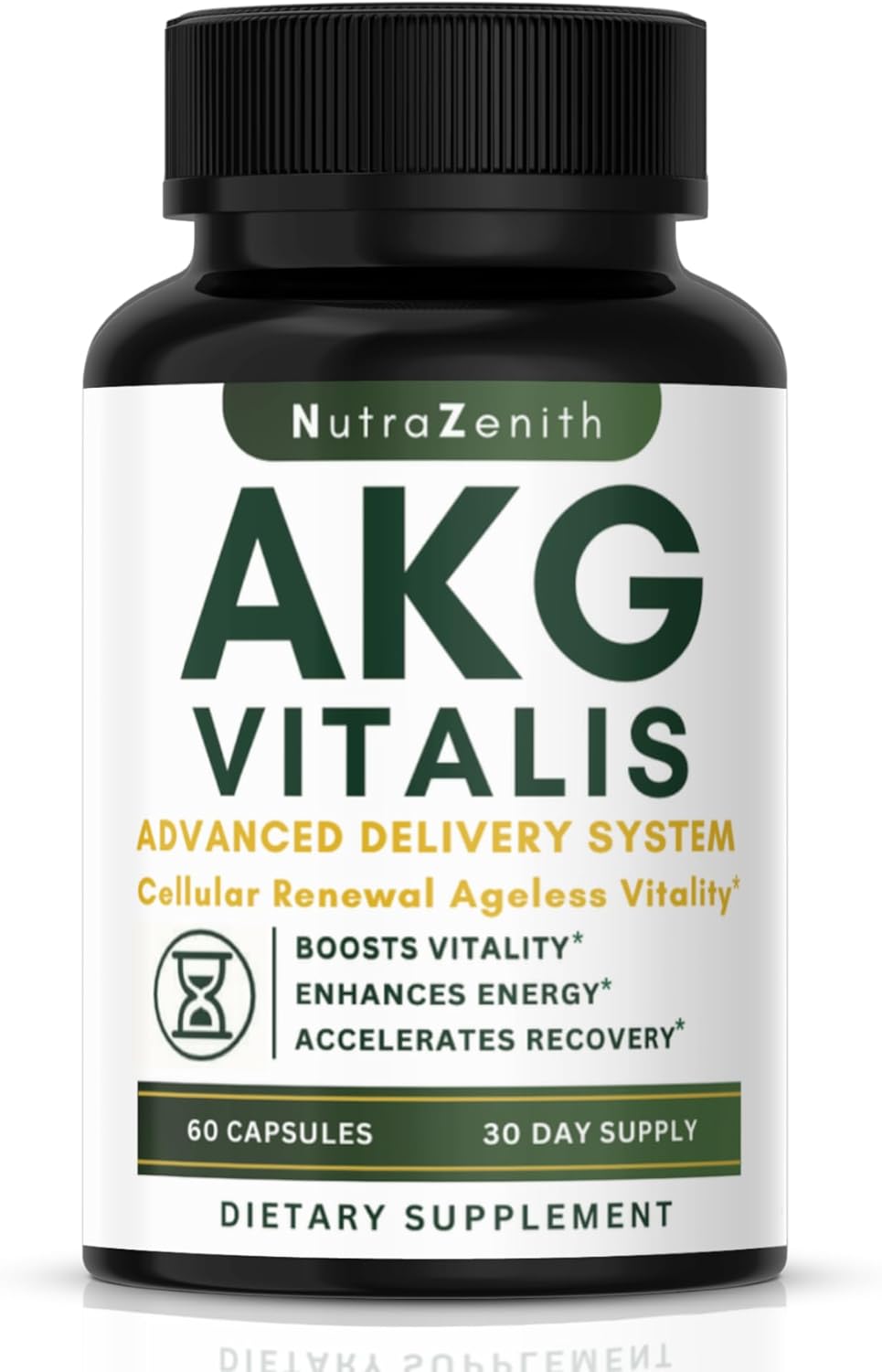 AKG Anti-Aging & Energy Boost Supplement with Vitamin B6, Vitamin C & L-Arginine – 60 Capsules for Youthful Skin, Cellular Renewal & Vitality Support