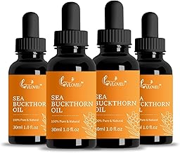 Seabuckthorn Oil 30 Ml | Omega 3, 6, 7 and 9 Fatty Acids Supplement for Face and Hair | Helps Moisturize the Skin | Supports Collagen | Cold Press Sea Buckthorn Pulp Oil for Smooth and Glowing Skin - (Pack of 4)