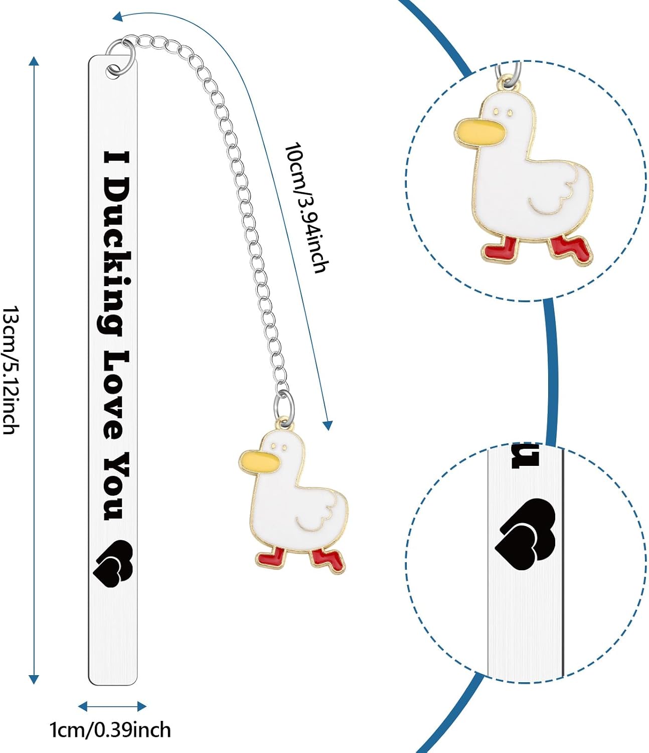 Duck Gifts for Girls Funny Gifts for Ducks Lovers Bookmarks Animal Lover Gift Ducks Lover Gift for Women Christmas Birthday Valentine's Anniversary Present for Girlfriend Boyfriend Book Marks image 2