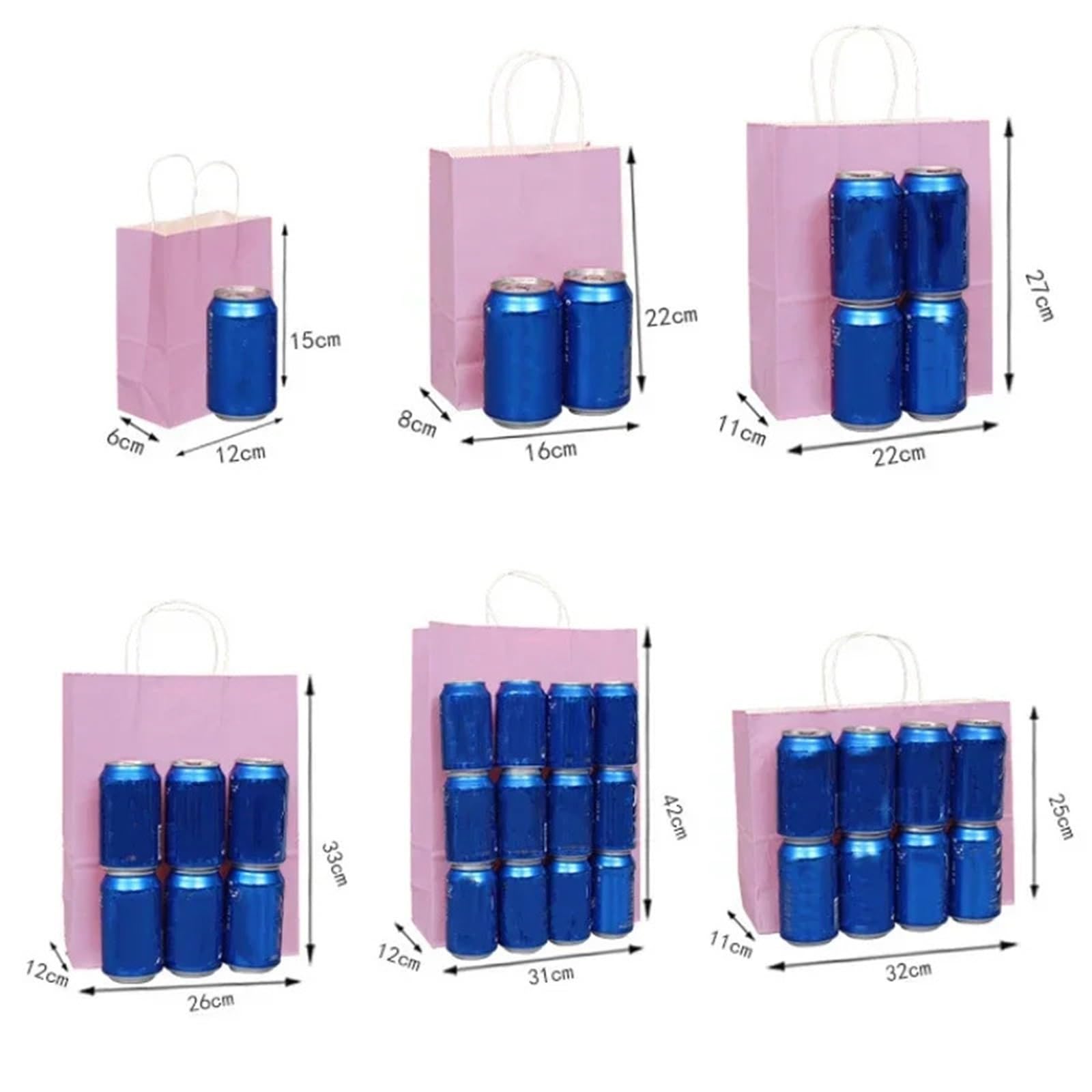 Bolsas Papel Kraft 30/50/100 piezas Mini bolsas de regalo Kraft