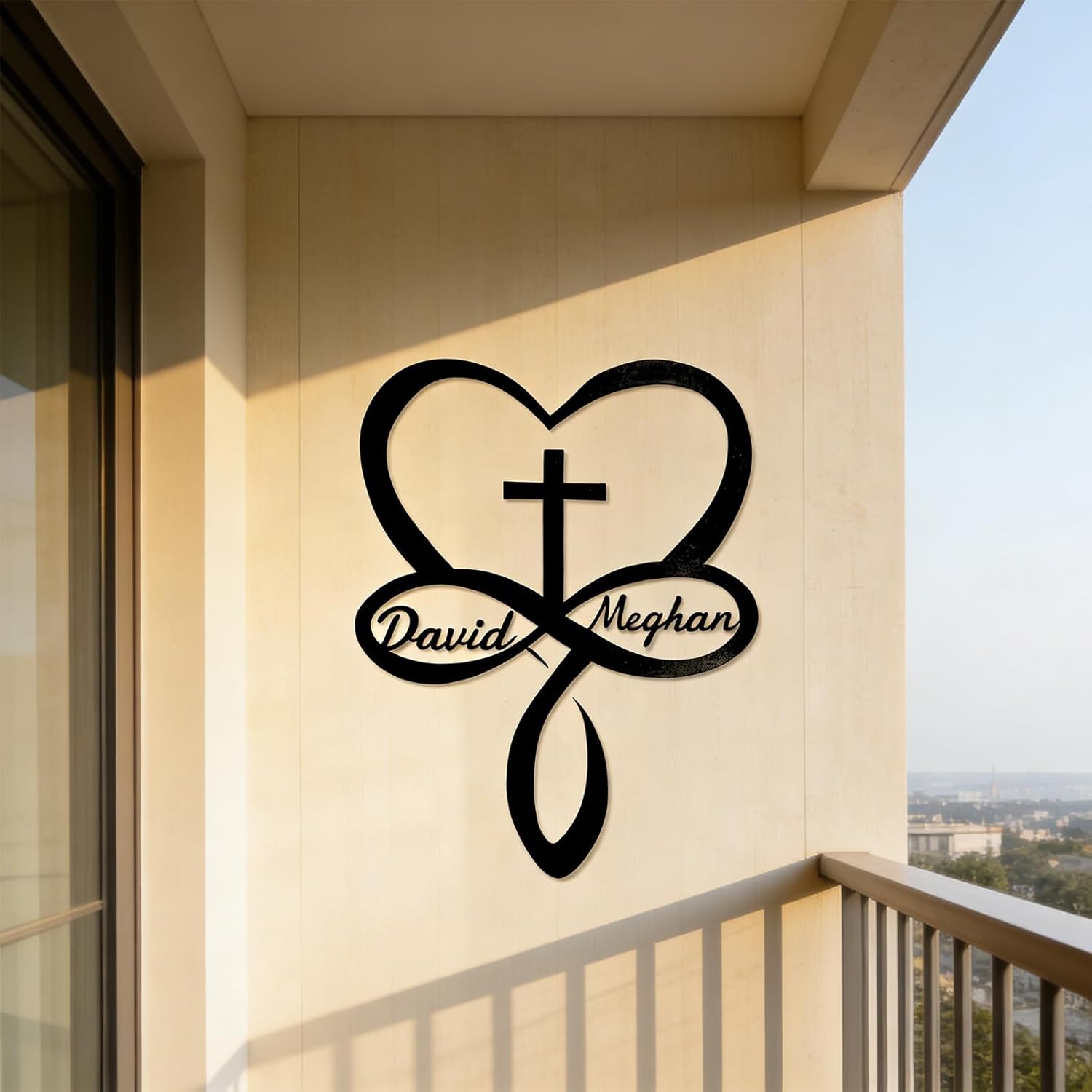 Toralab Metal Infinity Heart Cross Wall Decor, Heart And Love Sign Wall Plaques, Unique Cross Decorative Wall Art, Love Gift For Adult Home Wedding, Bedroom Living Room Bathroom Decoration