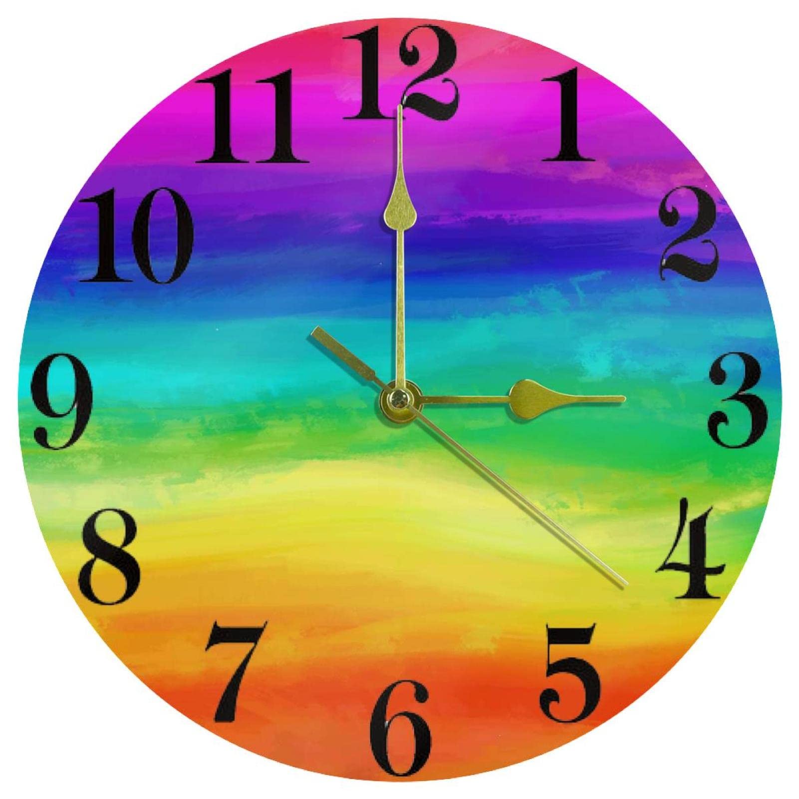 Horloge murale colorée silencieuse 25,4 cm à piles pour école et maison
