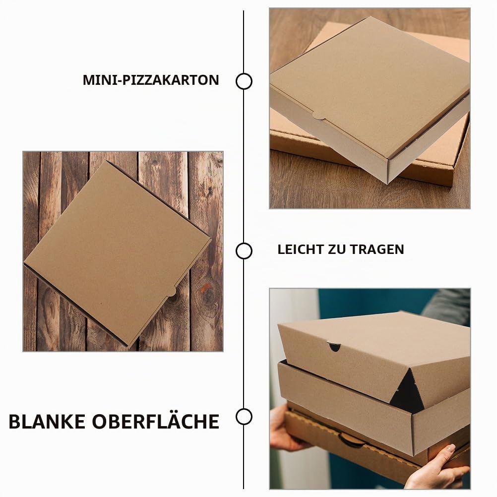 Healeved Mini Pizzakartons 16X16X1.57 Zoll 12 Stück Tragbare Pizzabox Aus Verdickter Pappe Für Partygeschenke Kreative Verpackung Und Pizzatransport