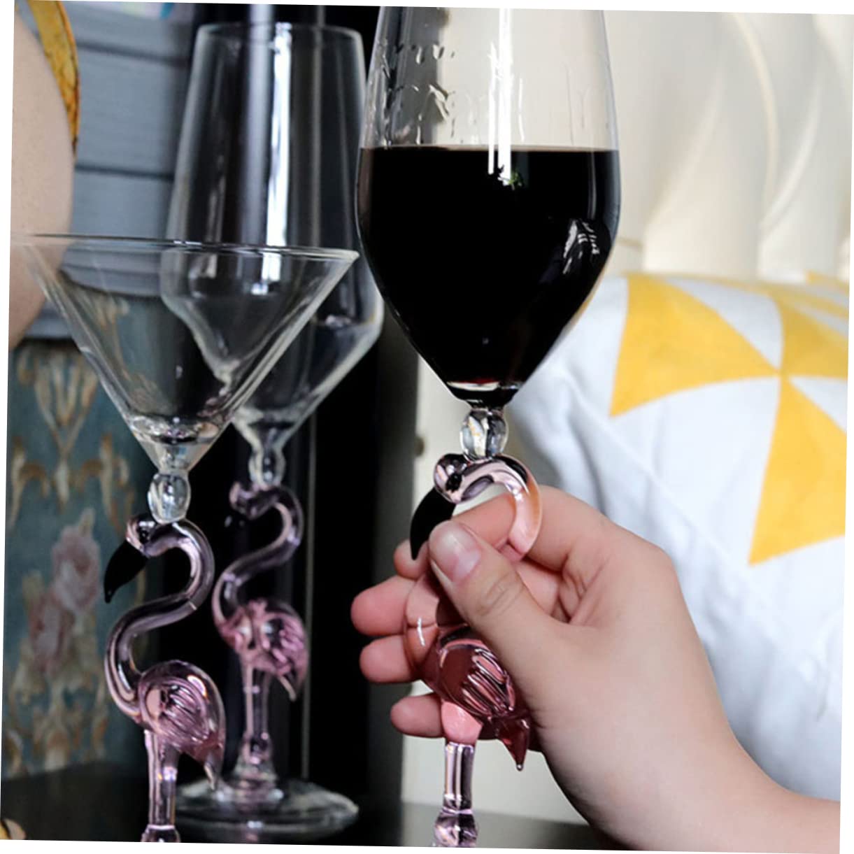 Cabilock 2 Piezas copa de vino flamenco bebedores de puerto vasos altos para bebidas vasos de vidrio flauta accesorios de fiesta copa de coctel de fiesta boda champán taza coche deportivo