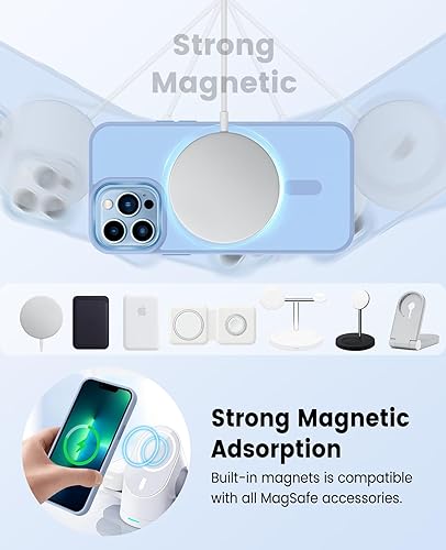 Miniatura 31 de Funda para iPhone 13 Pro Max compatible con MagSafe, funda magnética transparente para iPhone 13 Pro Max con funda protectora delgada a prueba