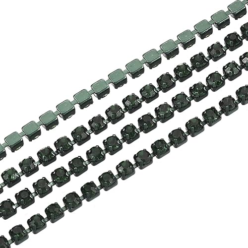 Vista 47 de Fashewelry 6 yardas de diamantes de imitación de cristal de tamaño mixto, oro y plata, bandas de diamantes de imitación de latón transparente