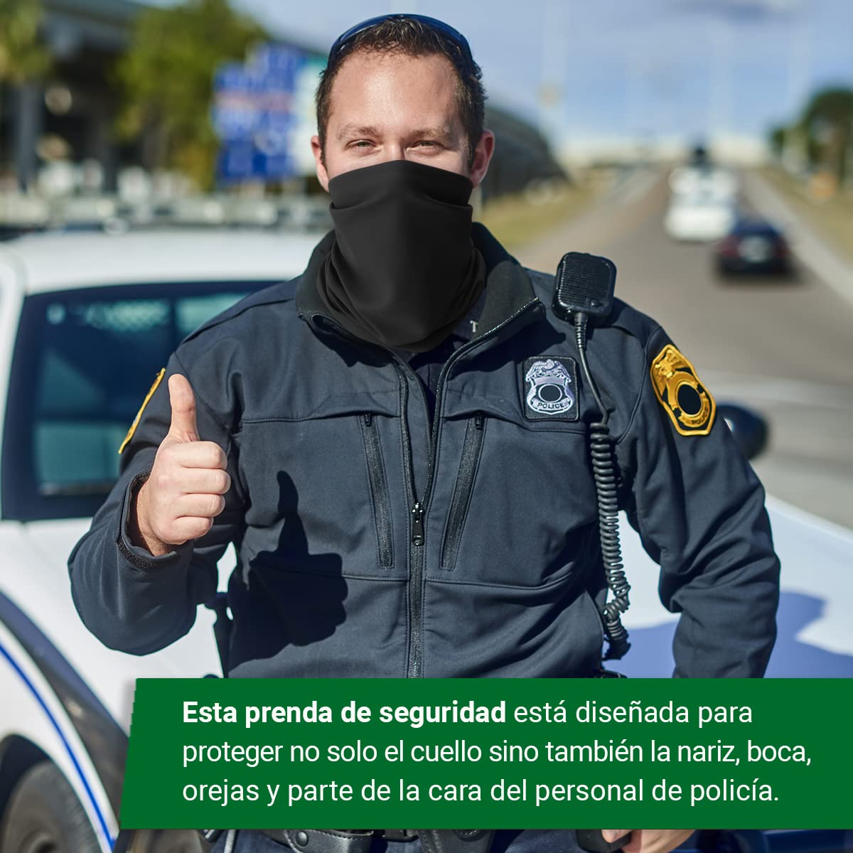 SHOKE Braga Polar para el Cuello Cortavientos - Cubrecuello deal para el Senderismo y Trekking - Material Anticorte Táctico para tu Seguridad - Negra