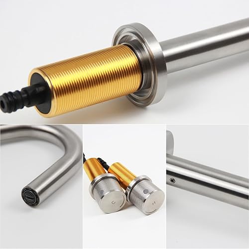 Miniatura 4 de Grifos de tocador de 8 pulgadas, 3 piezas de grifos de lavabo, níquel cepillado, dos manijas de 8 pulgadas, grifo de fregadero de baño extendido con