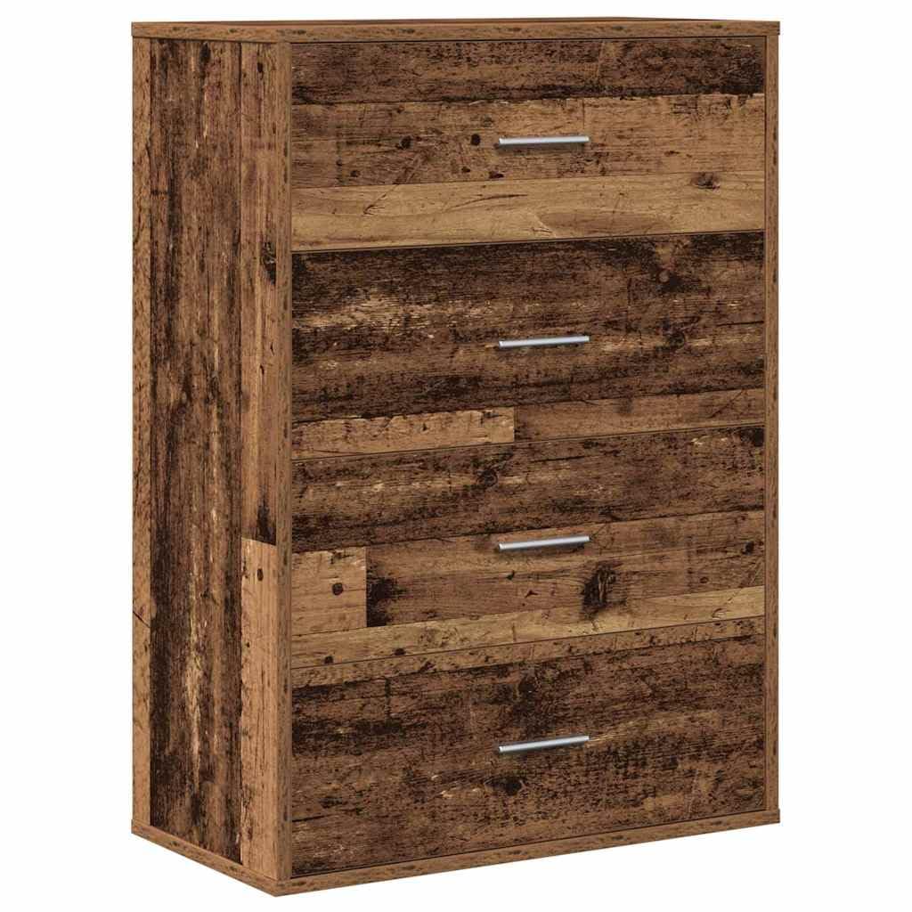 Buffet en bois recyclé avec ders 60 x 31 x 84 cm, polyvalent, pour cuisine et salon, commode en bois pour couloir et salle à manger
