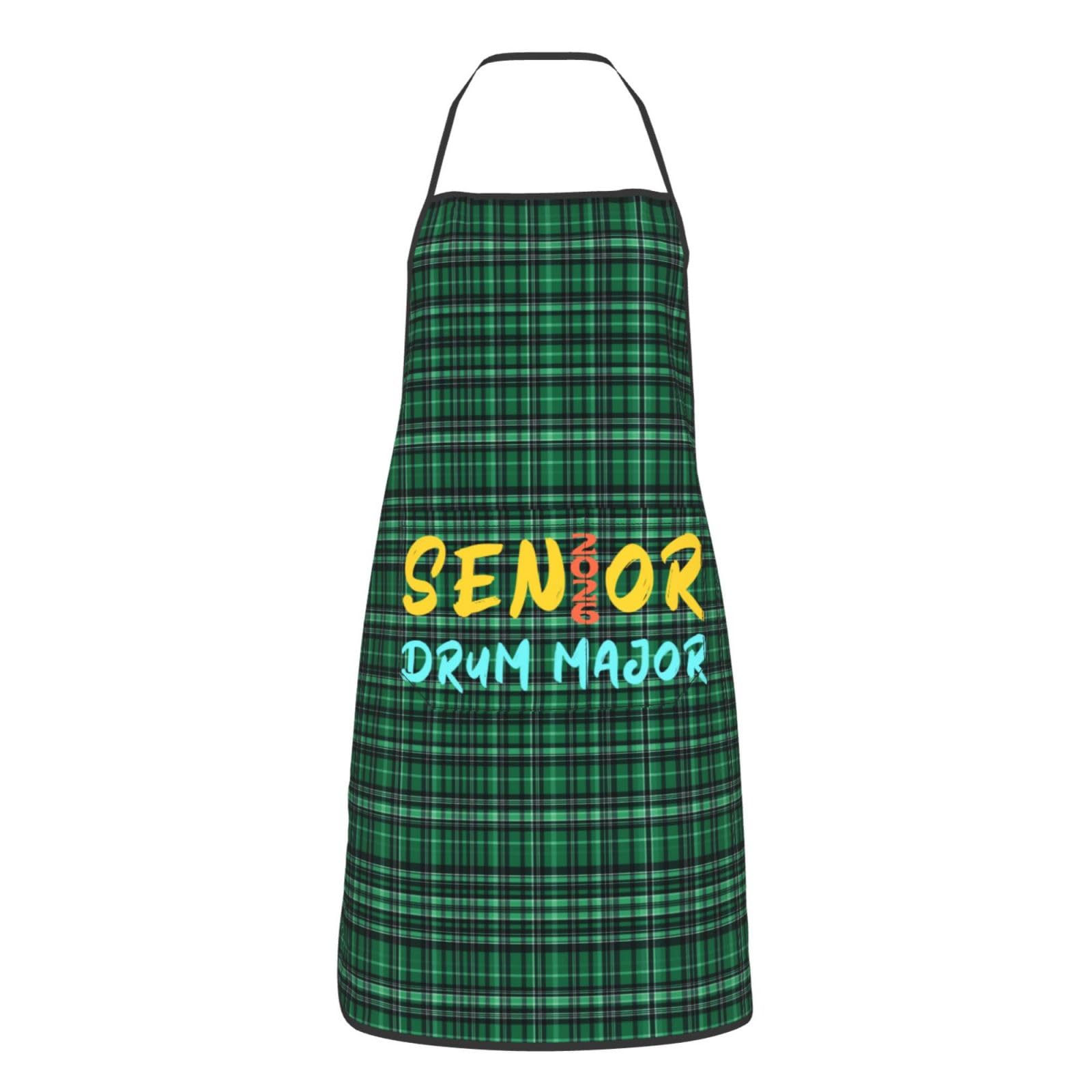 nopicsn Senior 2026 Drum Major Apron for cooking with Pockets Women Men Kitchen Chef Funny Aprons