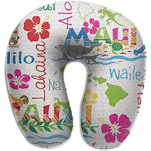 Preisvergleich Produktbild Reisen Kissen,Hawaiian Adventures Nackenkissen Memory Foam-Stützkissen Für Erwachsenen-Komfortreisen
