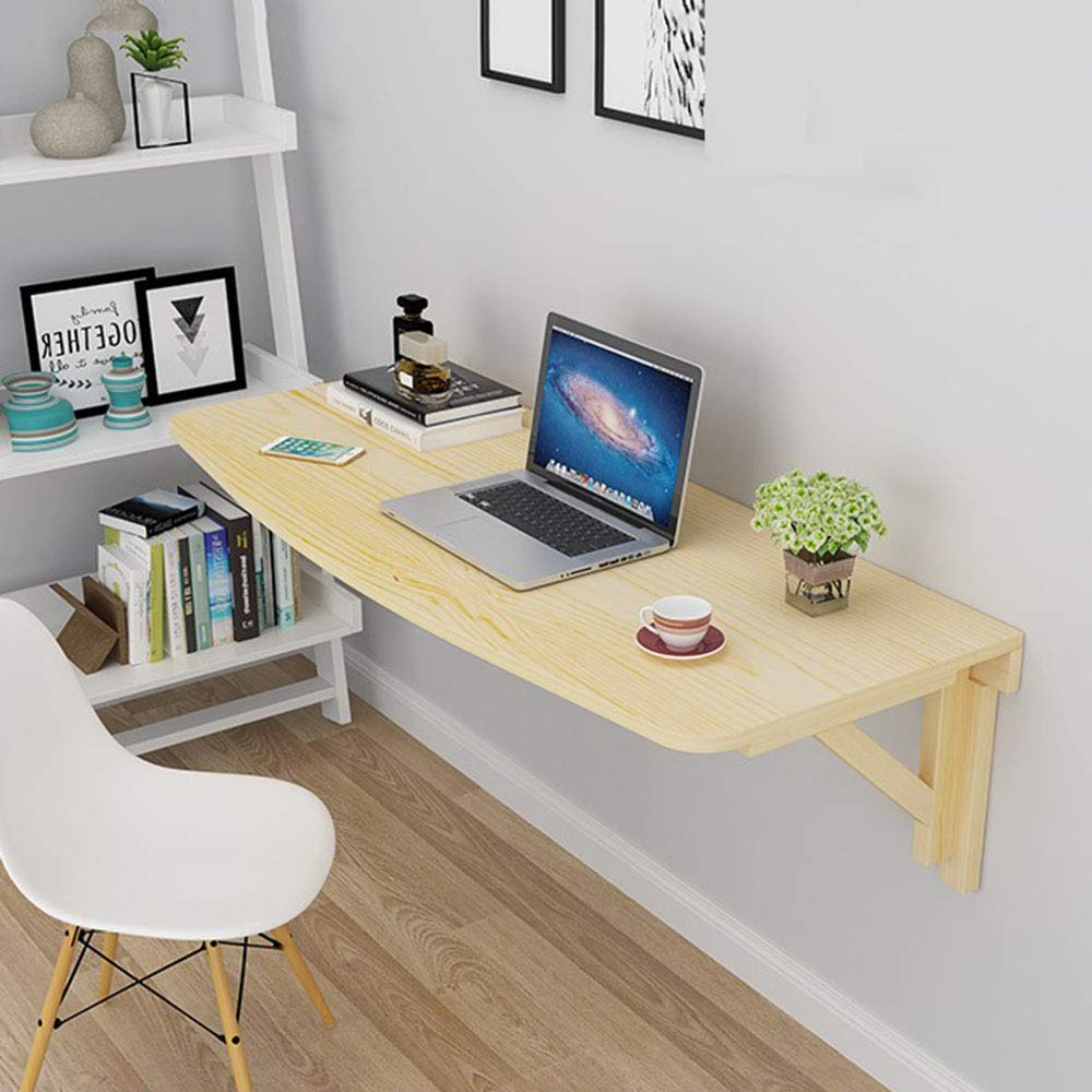 ZKX Solid wood folding wall table, laptop table, home kitchen rack, multi-functional study table