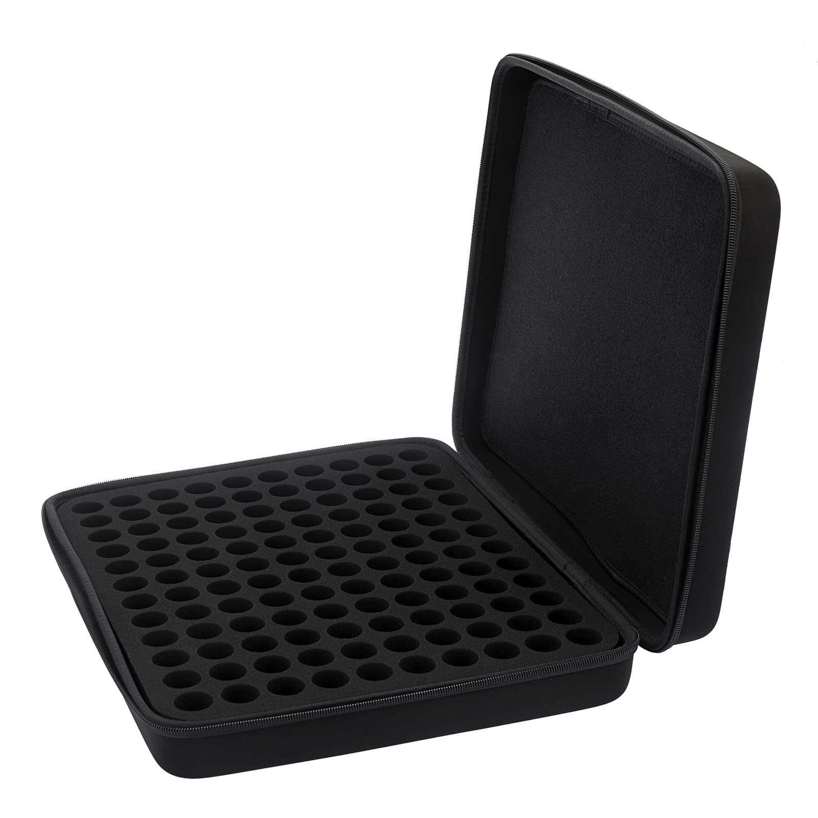 Hipiwe 120 Flaschen Eva Ätherisches Öl Lagerung Tragetasche Hartschale Außen Ätherische Öle Organizer Halter Reisetasche mit Schaumstoffeinsatz, Für 5 ml, 10 ml, 15 ml ätherische Öle, Schwarz, XL,