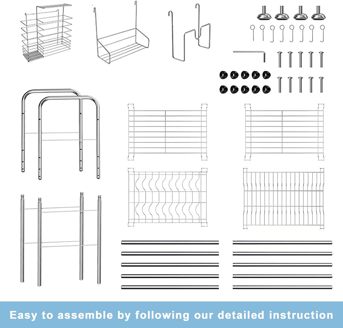 Over The Sink Dish Drying Rack,HOWDIA 2-Tier Stainless Steel Large Over The Sink Dish Rack with Utensil Holder Dish Drainers for Kitchen Counter