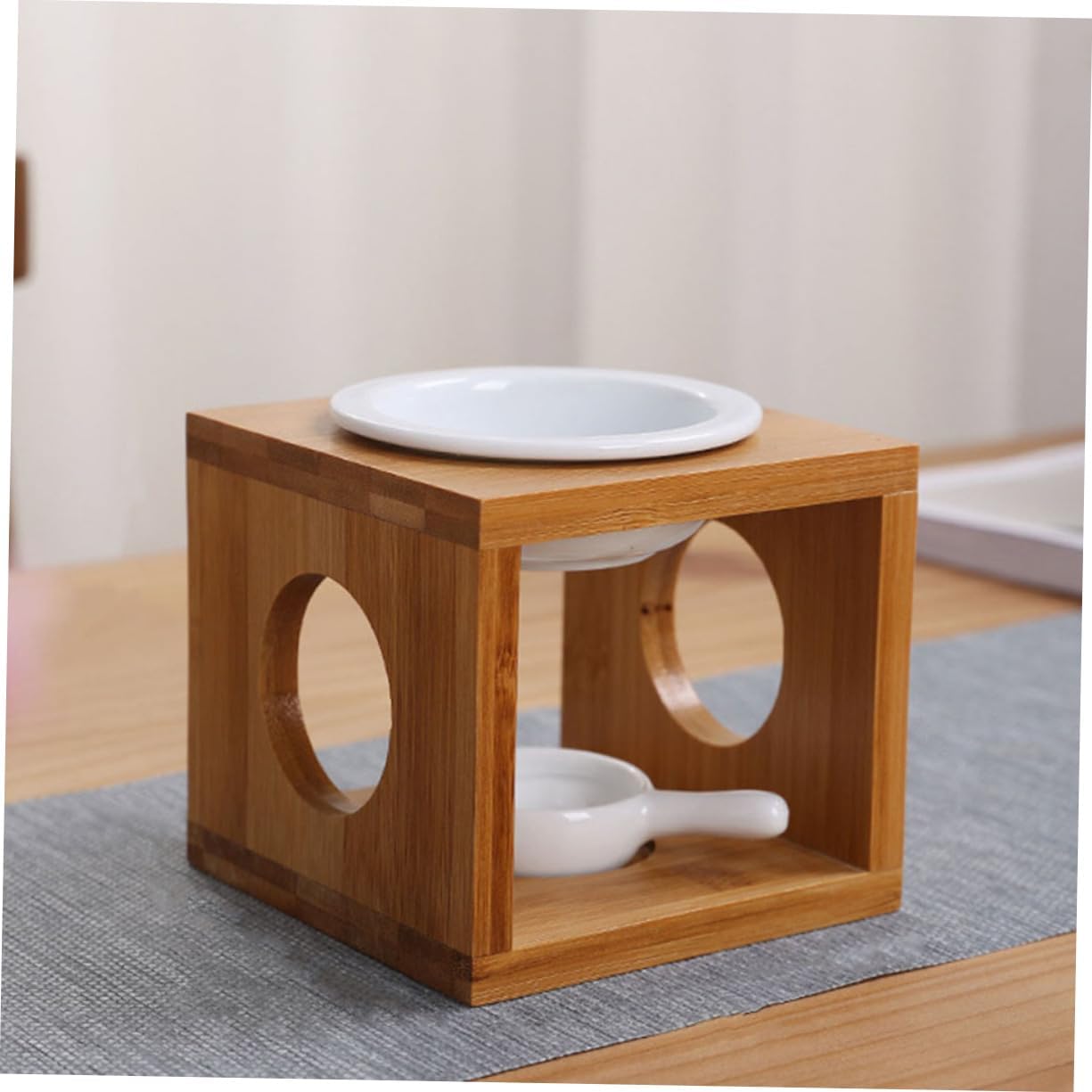 Alipis 2sets Bamboo Essential Oil Burner Incense Box Tealight Warmer Aromatherapy Furnace for Home Decor
