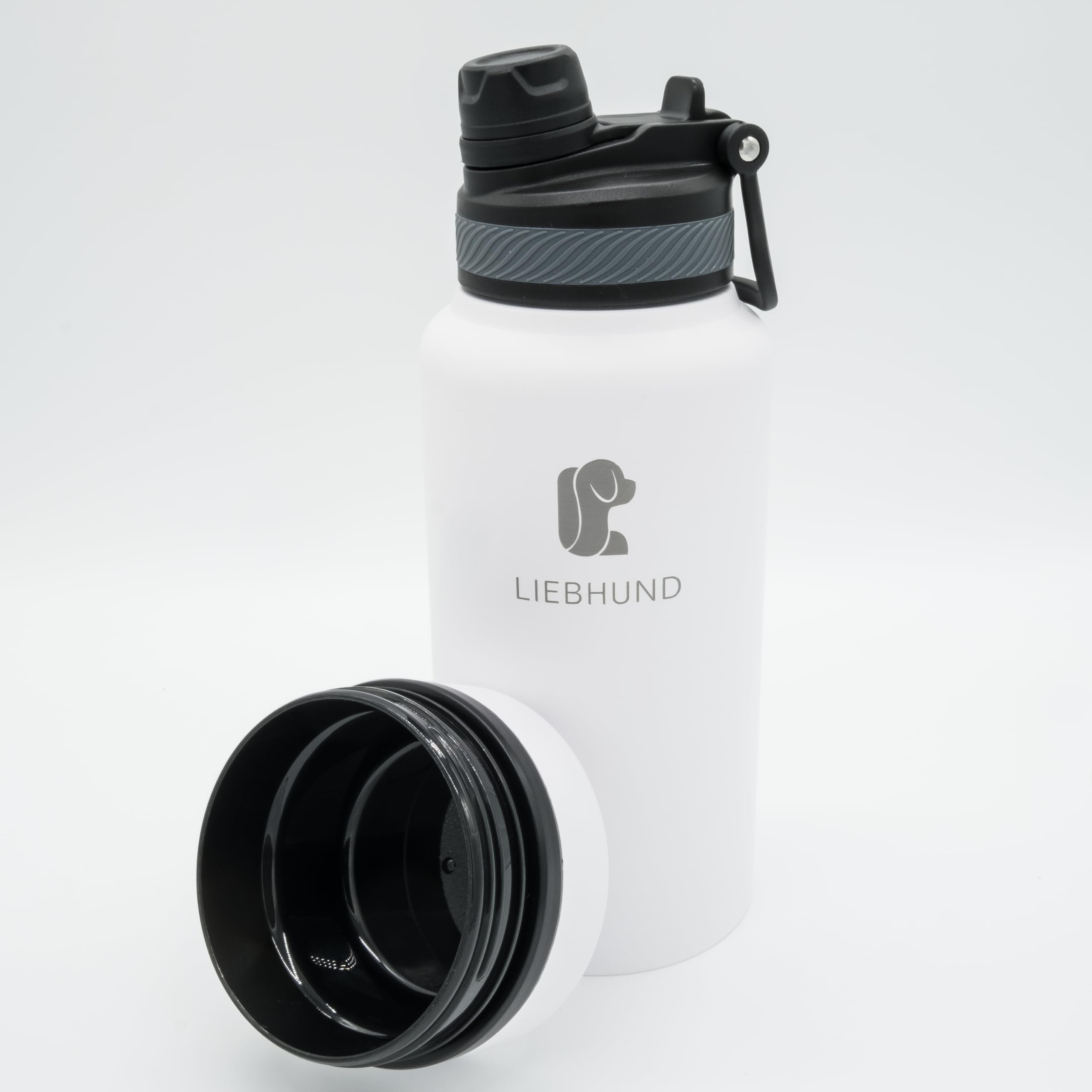 LIEBHUND ThermoBott – Botella de agua de 700 ml de acero inoxidable aislado, termo para perros con cuenco