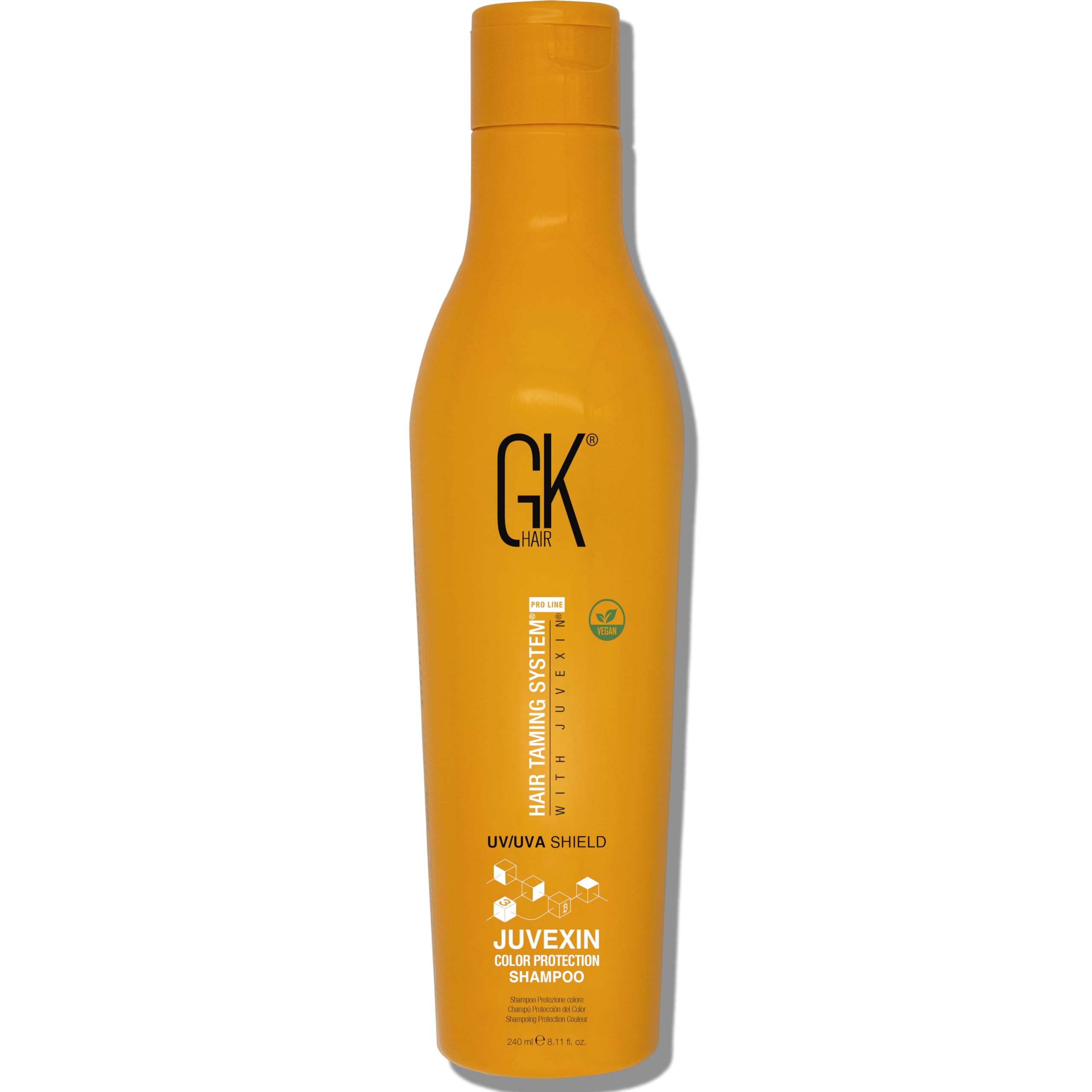 GK HAIR Global Keratin Colored Shield Shampoo (8.11 Fl Oz/240ml) - Deep Cleansing Moisturizing Heat Protection for Color Treated Dry Damaged Curly Frizzy HAIR - Sulfate Free
