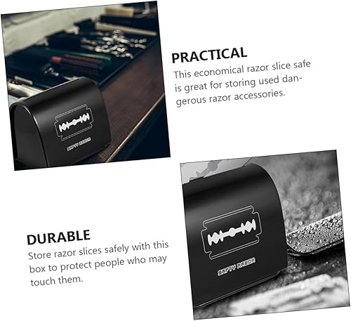 Miniatura 6 de ibasenice Caja de almacenamiento de hoja de 3 uds. Mini papelera portátil afeitadora dispensador de escritorio hoja de afeitar banco de