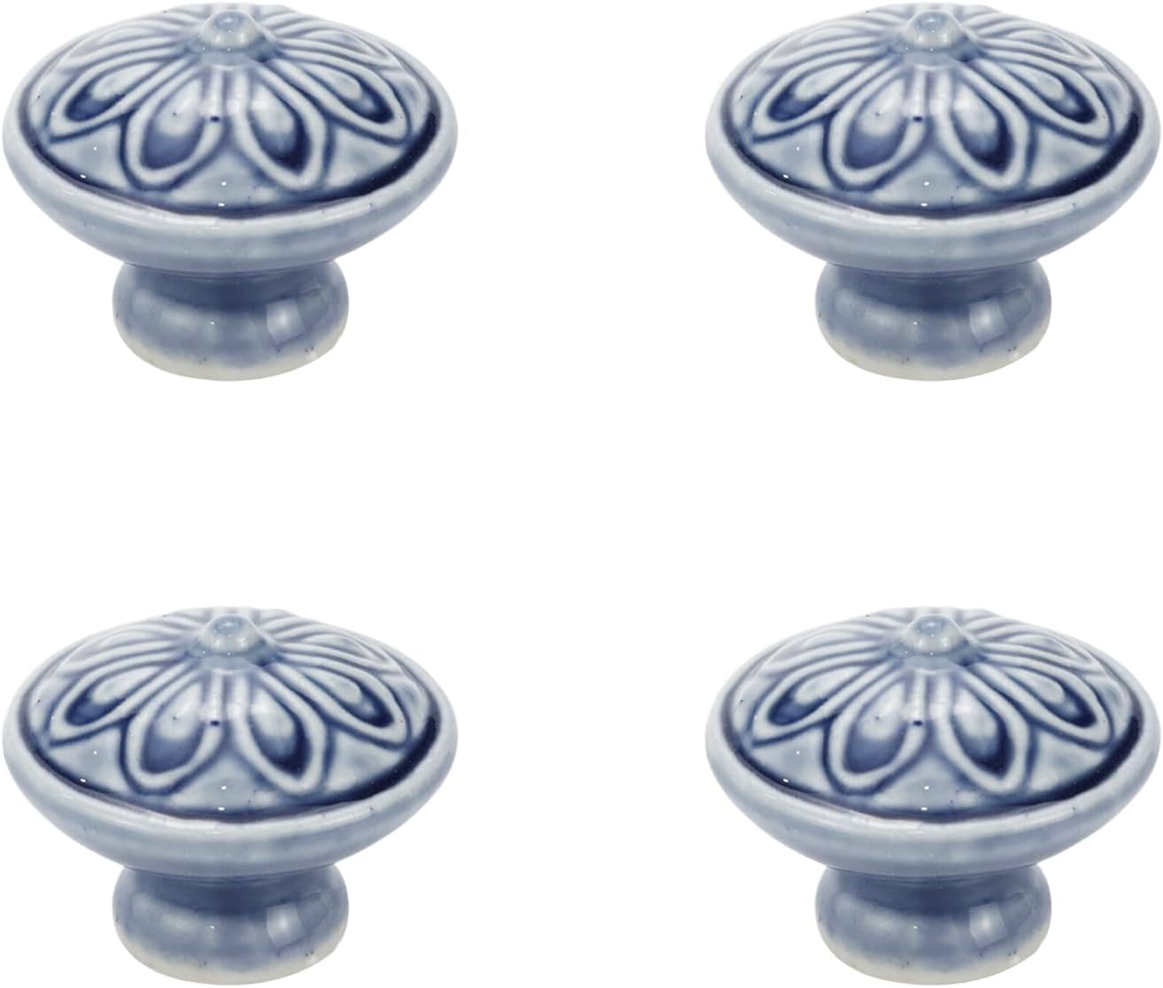 Savagrow 4Pcs Umbrella Shaped Knobs Ceramic Round Knobs for