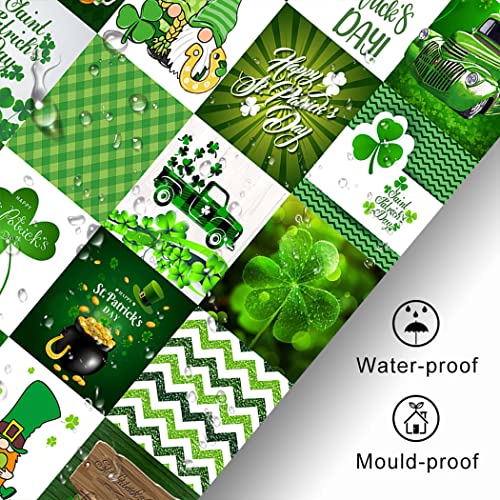 Cyrekud 72" X 72" St.patrick's Day Shower Curtain Green Clover Shamrock Irish Gnome Bathroom Set St Patricks Day Holiday Home Bath Bathtub Decor Durable Fabric Machine Washable With 12 Hooks #TOP4