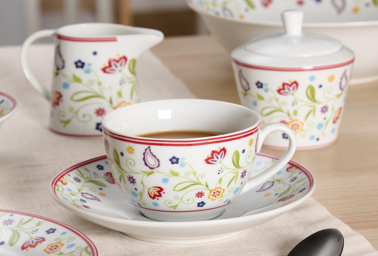 Ritzenhoff & Breker Zuckerdose und Milchkännchen Doppio Shanti, 2-Teilig Accessori per la tavola, Porcellana, Floreale, Set da 2 Pezzi, 2 unità