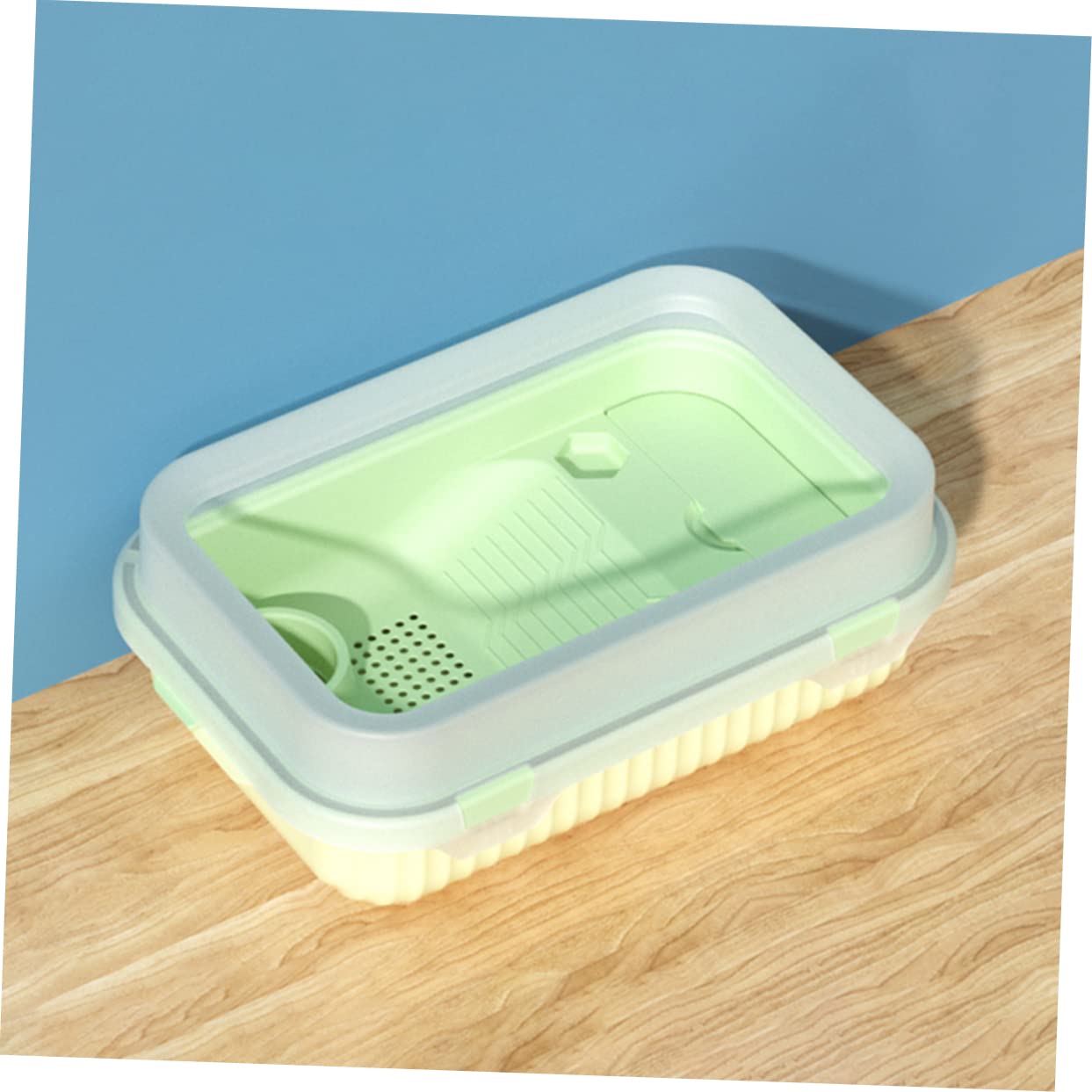 Housoutil Terrario per Tartarughe in Pp, Design a 2 Livelli, Resistente all’Usura e agli Urti, Facile da Pulire, per Alimentazione e Riposo | Alimentazione e Deposizione, Resistenza a Usura e Rottura, Box Allevamento per Rettili