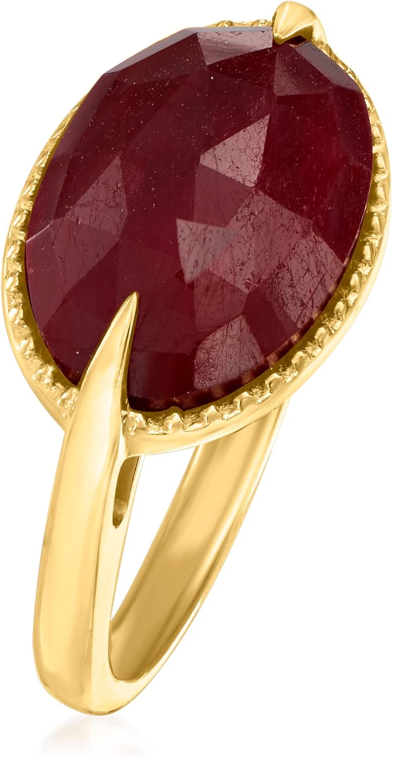 Ross-Simons 7.00 Carat Ruby Ring in 18kt Gold Over Sterling