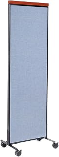 Global Industrial 24-1/4"W x 76-1/2"H Mobile Deluxe Office Partition Panel, Blue