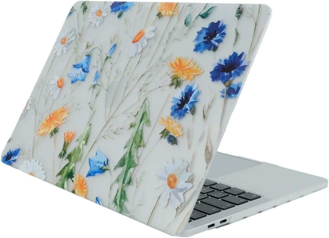McStorey MacBook Air 13 İnç Kılıf A1369 A1466 Uyumlu Çiçek Desenli Hard Case Sert Koruyucu Kapak Printed Floral Laptop Kılıfı 2010-2017 Sarı