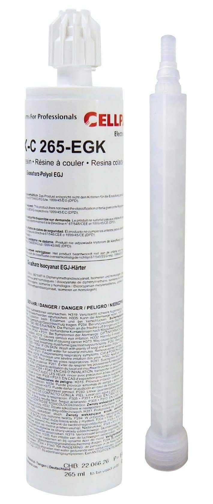 Cellpack 292688 EGK 265 ml/amx-c/Cartridge, resina de cristal automélangeante, color negro