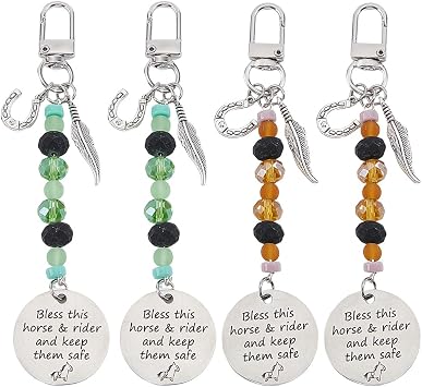 Saddle Charms Bless This Horse and Rider Keep Safe Saddle Protection Charm Bridle Clip Western Horse Hanging Charms for Horses Rider Riding Enthusiast Gifts Protect This Rider