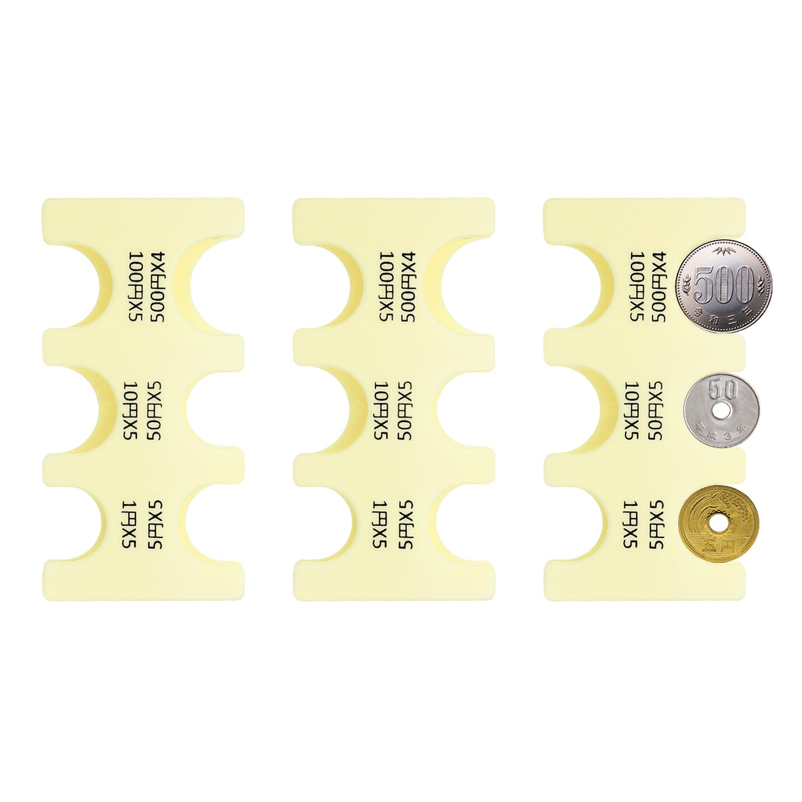 PATIKIL 3Pcs Japanese Coin Holder, Portable JPY Coin Organiser Dispenser Hard Case Storage 6 Slots, Great for Home Office