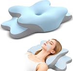 Sleep Apnea Pillow with Neck Pain & Snoring Relief -Orthopedic Cervical Pillow, Ergonomic Contour Memory Foam Pillow for Side,Back,Stomach Sleepers,Dreamers (Grey)