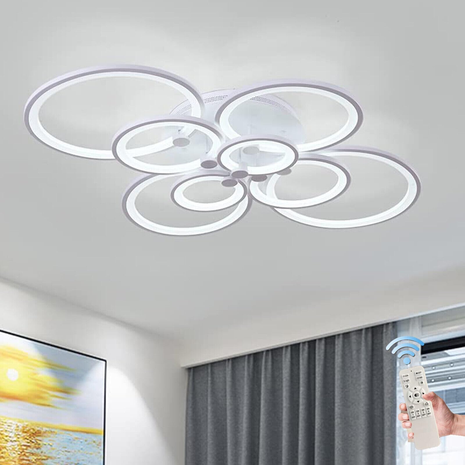 Ceiling Light Siittoo Modern Fixture, Dimmable LED Flush Mount