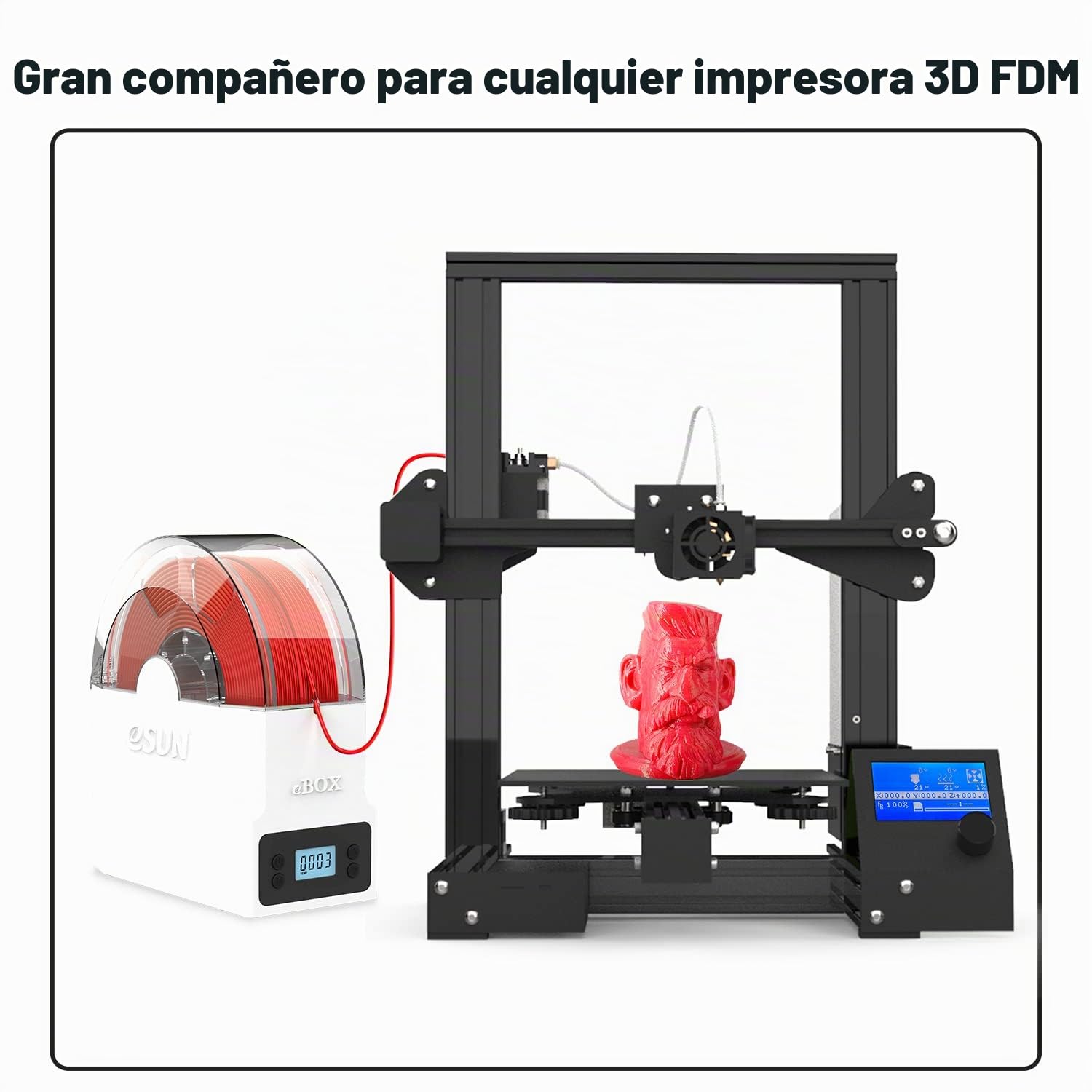 eSUN eBox Lite Actualizado Caja Secadora de Filamento para Impresora 3D, Caja Secado Almacenamiento, Mantener Filamento Seco Durante Impresión 3D, Compatible con Filamento 1.75mm, Soporte de Carrete