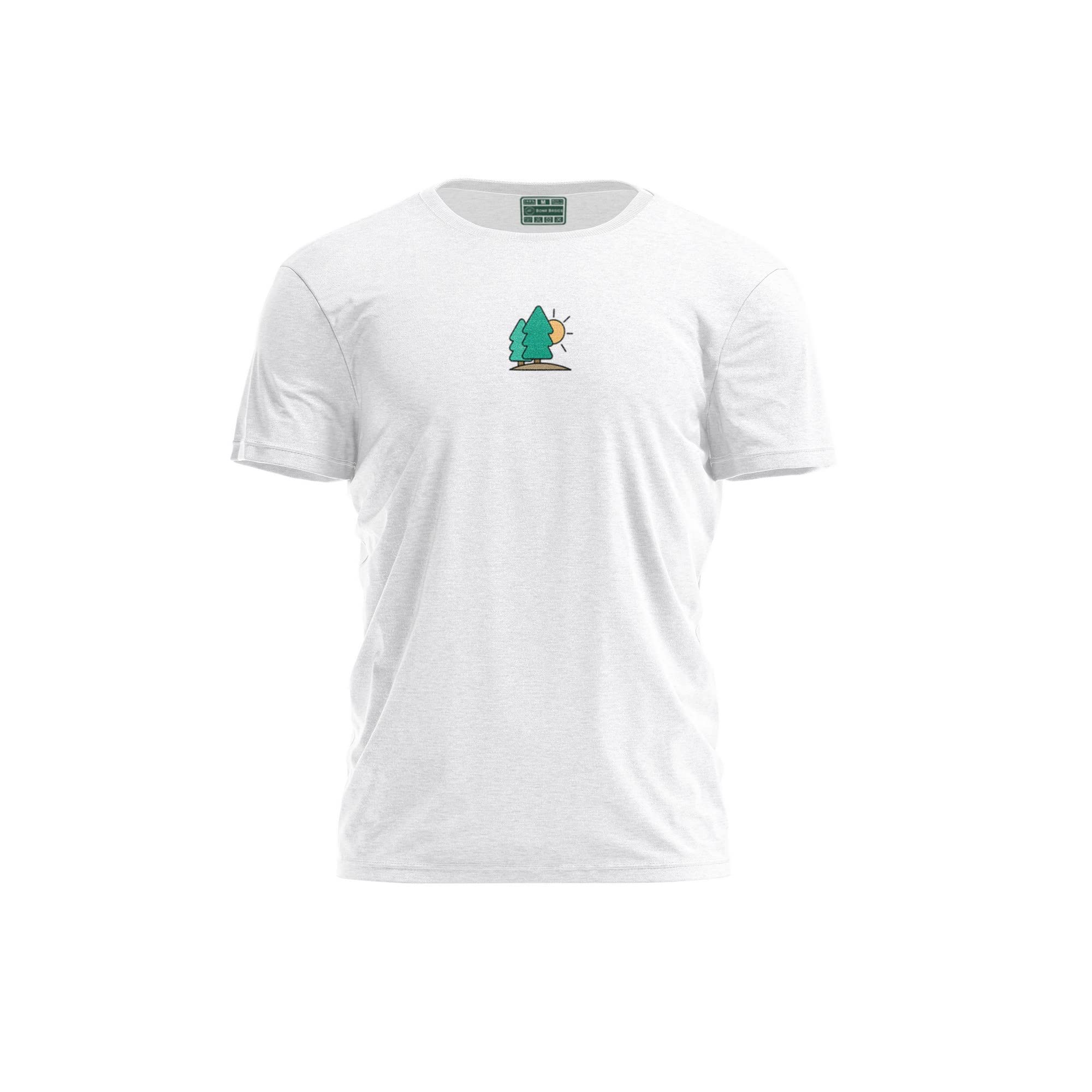 Bona Basics, Digitally Printed, Men's Basic T-Shirt,%100 Cotton, White, Casual, Men's Tops, Size: S